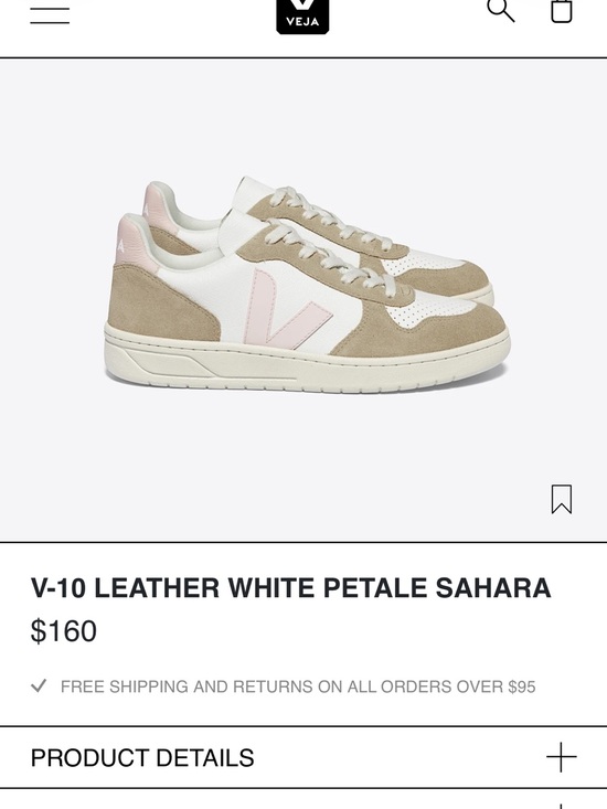 Veja Shoes - Veja V-10 Sneakers in White, Petale & Sahara